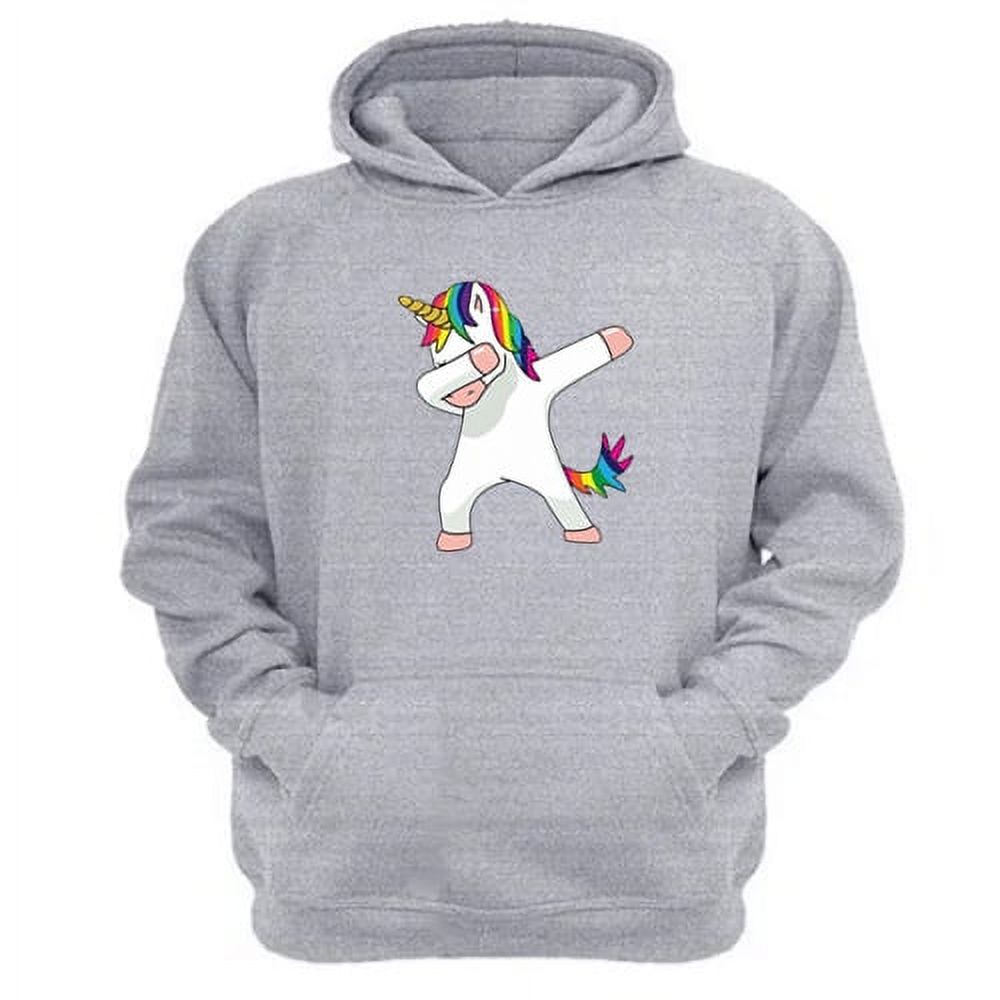 Genérico - Polerón Canguro Unicornio Gris Claro Talla Xs Unisex