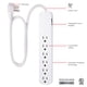 thumbnail image 2 of Protector contra sobretensiones GE Pro, cable blanco de 6 salidas, 620 julios y 2 pies, 2 of 7