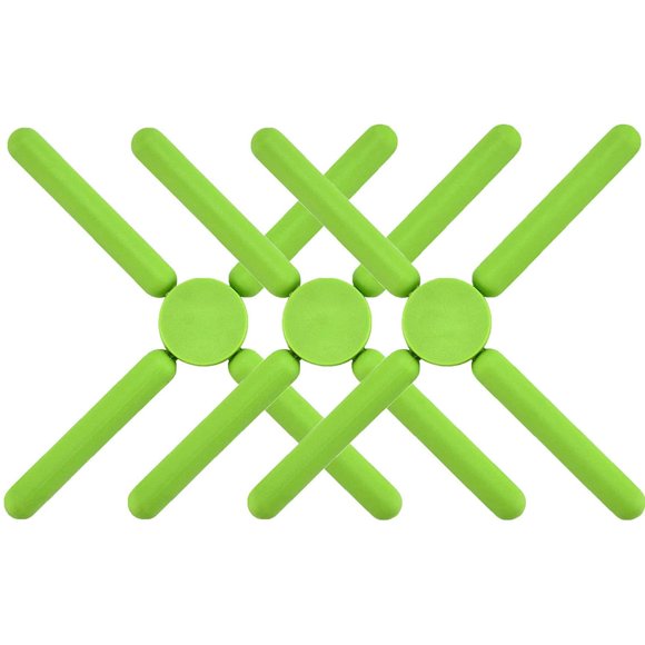 Juego de 3 Salvamanteles Plegables de Silicona FENGCHEN Verde