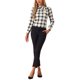 thumbnail image 2 of INSPIRE CHIC Blusas de Mujer para el Trabajo con Cuello de Lazo y Mangas Largas a Cuadros XS Beige Negro, 2 of 6
