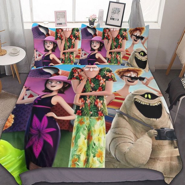 Happy Hotel Transylvania 3 Pieces Bedding Sets Soft Comforter Sets Decor Bedroom Gifts