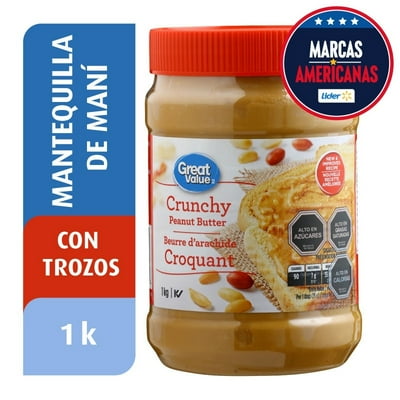 Mantequilla De Maní Con Trozos 1 Kg Great Value