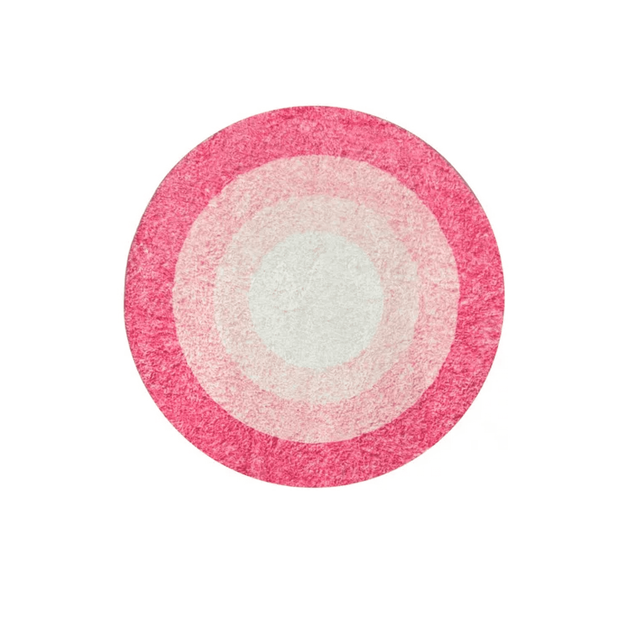 Genérico - Alfombra Redonda 100 Cm Super Suave Circulos Fucsia