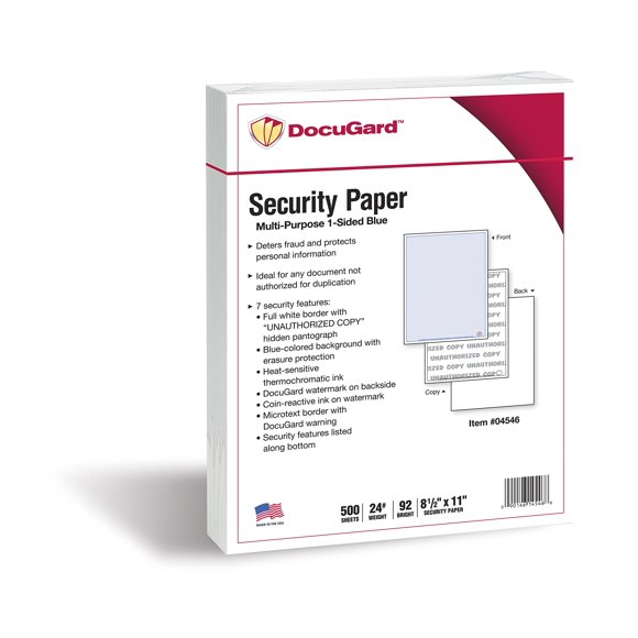 Papel de Seguridad DocuGard 21 × 29 cm 24 lb 500 hojas