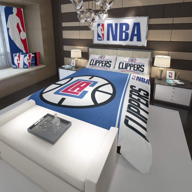 LA Clippers NBA Basketball Quilt Duvet Cover Set Doona Cover Bed Linen Bedspread3-Piece Bedding Set