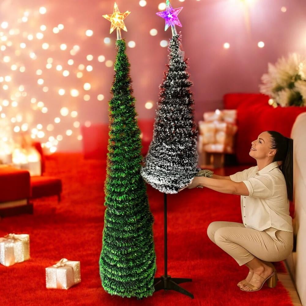 N-ofertas - Árbol De Navidad Plegable Espiral Nevado 150 Cm