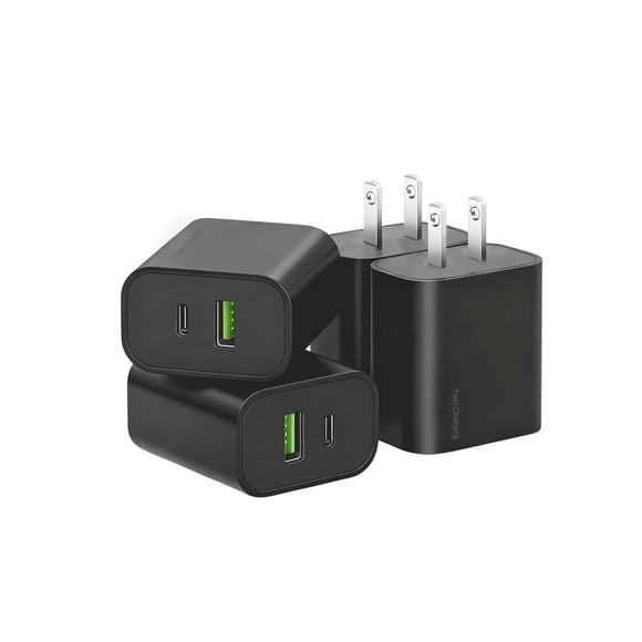 Bloque cargador REKNA de 20W con puerto USB-C y USB-A para iPhone y iPad