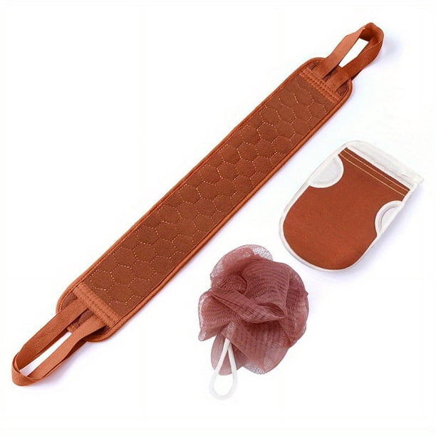 3pcs Exfoliating Bath Cloth Set - Get Deep, Heavy Exfoliation with Dead Skin Remover & Back Scrubber!