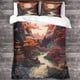 thumbnail image 3 of Juego de fundas River 3D para niños, adolescentes y niños, funda nórdica, juego de ropa de cama de 3 piezas, funda de edredón Sunset, funda de edredón con fundas de almohada de microfibra su, 3 of 3