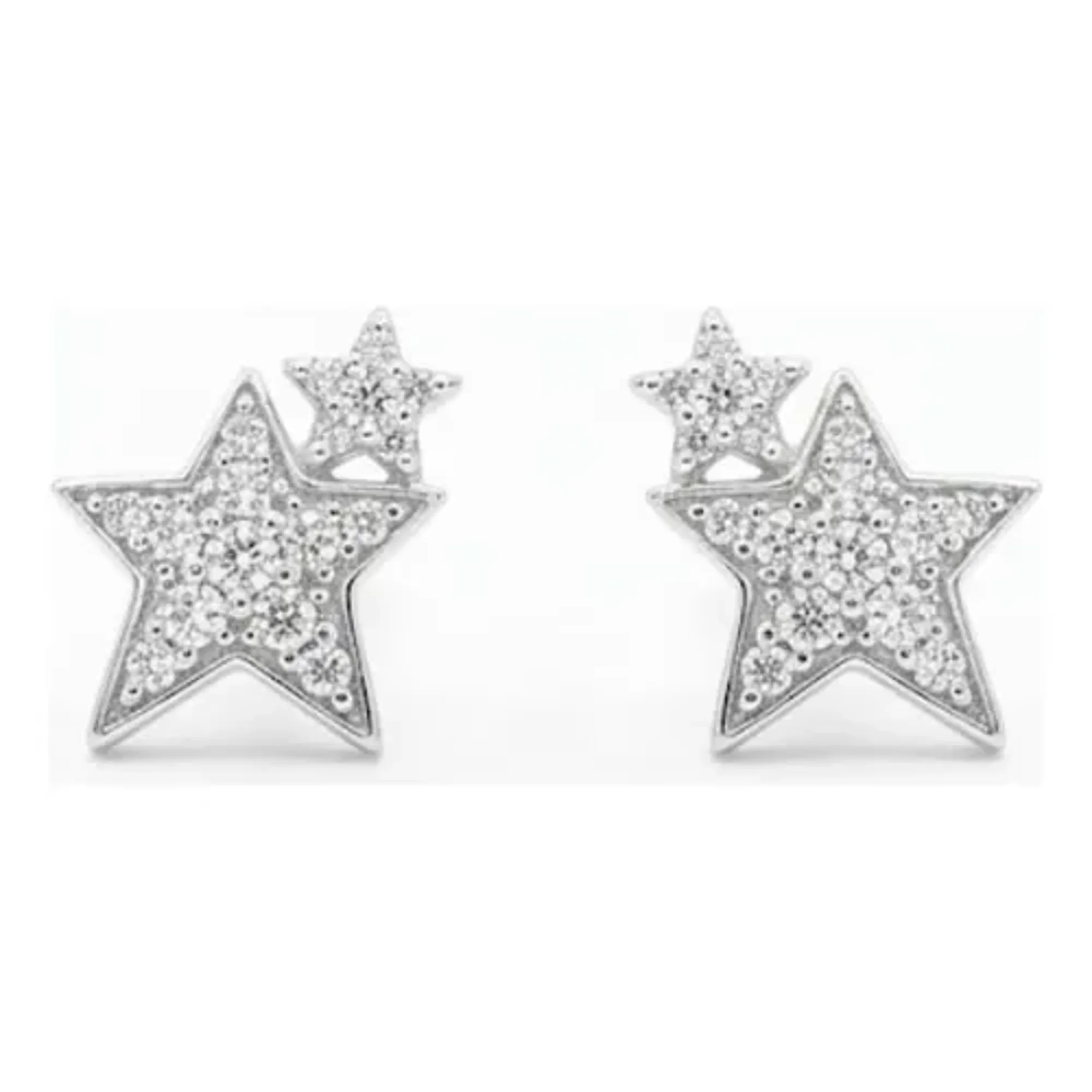 Marca - Aros Plata 925 Estrella Rock Con Circonita Nordvik Plateado