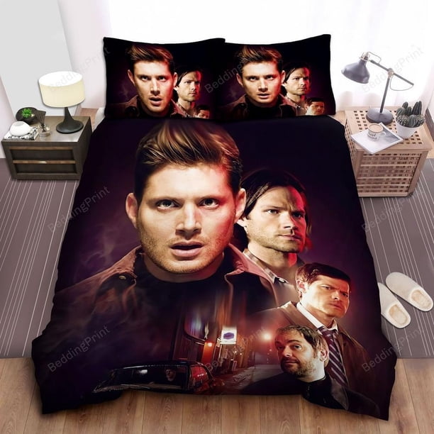 Supernatural Season Main Characters Digital Art Quilt Duvet Cover Set3-Piece Bedding Set
