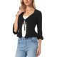 thumbnail image 4 of INSPIRE CHIC Cárdigans para Mujeres de Moda con Volantes Manga Larga Suéter de Punto Abierto Chaqueta Exterior XL Negro, 4 of 6