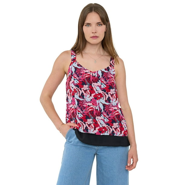 Blusa Mujer Pabilos Gruesos Print Corales Rosado Corona