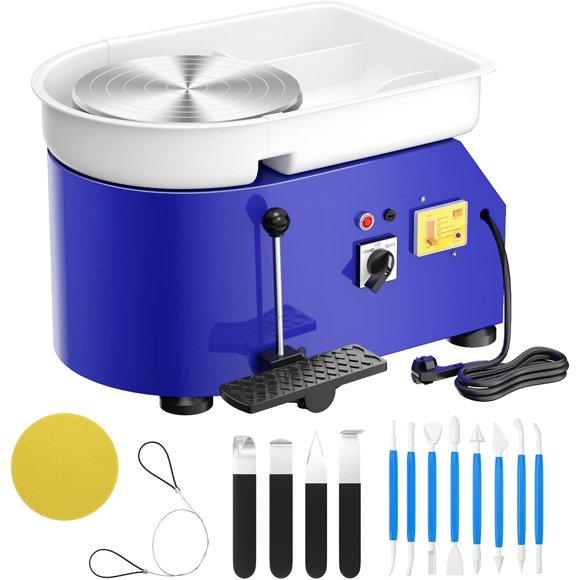 Torno de Alfarería Homiesetify Eléctrico 25 cm 350W con Pedal