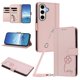 thumbnail image 1 of Funda Cartera Trébol para Samsung Galaxy S24 FE con Ranuras Tarjetas y Carga Inalámbrica Rosa, 1 of 6