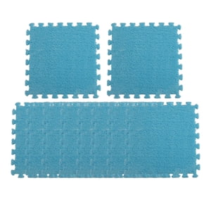 Magideal - 10 Uds. Alfombrilla De Espuma De Felpa Antideslizante 30X30Cm Alfombra De Escalada Suave Alfombrillas Para El Área De La Alfombra Para El Ejercicio De Azul