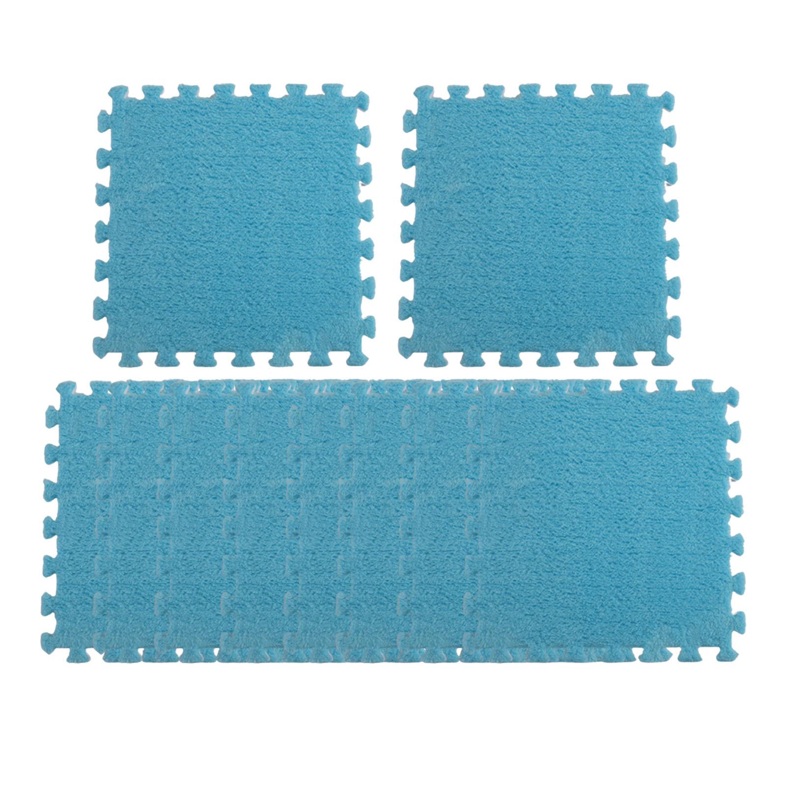 Magideal - 10 Uds. Alfombrilla De Espuma De Felpa Antideslizante 30X30Cm Alfombra De Escalada Suave Alfombrillas Para El Área De La Alfombra Para El Ejercicio De Azul