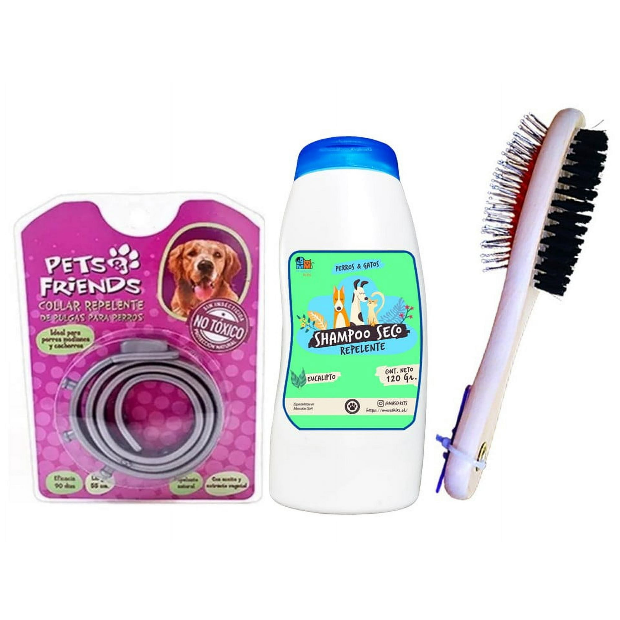 Mascokits - Kit Para Perros Collar Antipulgas +shampoo +peine
