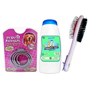 Mascokits - Kit Para Perros Collar Antipulgas +Shampoo +Peine