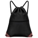 thumbnail image 1 of Bolsa deportiva con cordón para mujer y hombre, impermeable, para gimnasio, grande, resistente al agua, con bolsillo exterior con cremallera., 1 of 7
