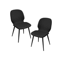 Habita2 Chile - Pack 2 Sillas De Comedor Con Tapiz Lino Gabriel- Negro