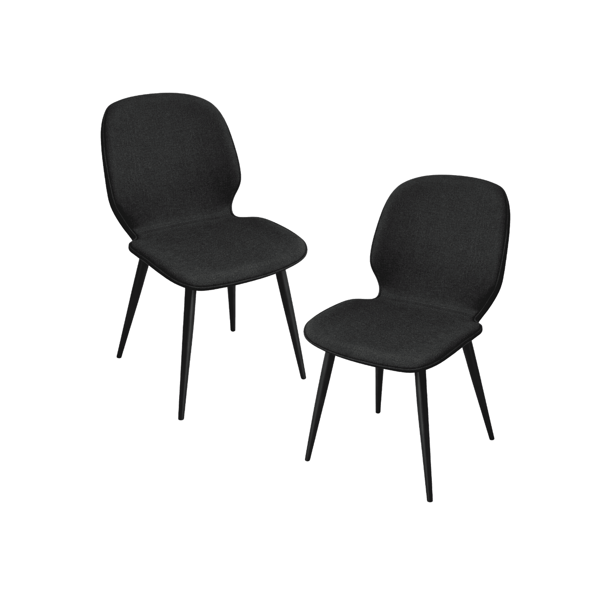 Habita2 Chile - Pack 2 Sillas De Comedor Con Tapiz Lino Gabriel Negro