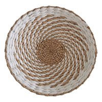Magideal - Decoración De Cesta Tejida, Exhibición Simple Rústica Redonda Colgante Al Aire Libre Para El Hogar De La Habitación De Invitados Del Pasillo , Blanco 30Cm