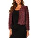 thumbnail image 4 of INSPIRE CHIC Chaqueta de Mujer de Piel Sintética de Manga Larga Recortada Abrigo de Invierno Esponjoso - Elegante y Cómodo M Rojo Oscuro, 4 of 5