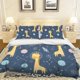 thumbnail image 1 of Cartoon Giraffe Rocket Great Gifts For Birthday Quilt Duvet Cover Set3-Piece Bedding Set, 1 of 5
