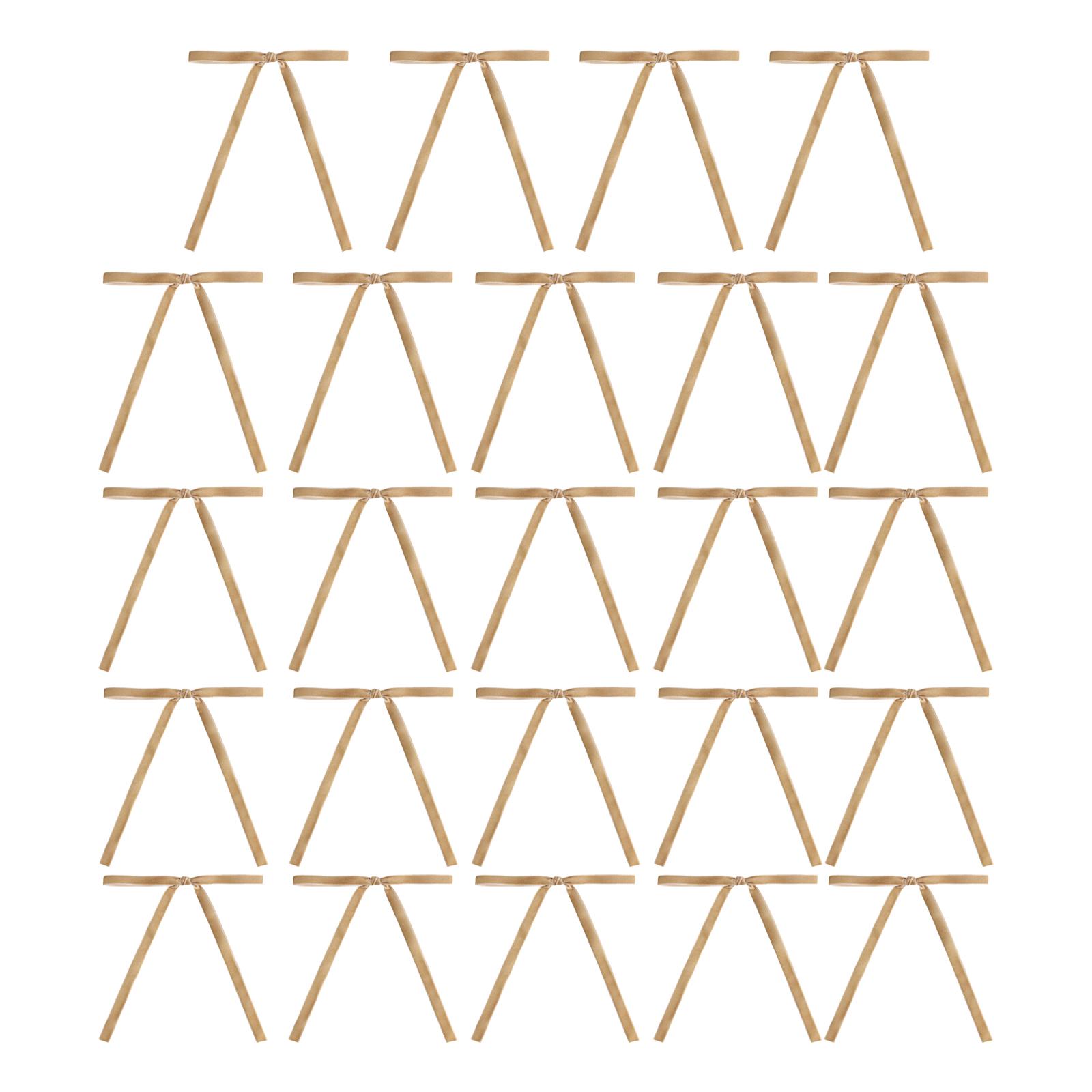 Magideal - 24 Piezas De Lazos De Cinta Navideña, Conjunto De Adornos Navideños De Terciopelo, Fiesta Diy, Lazos De Cinta Navideños Clásicos, Decoración De Árbol Marrón Claro