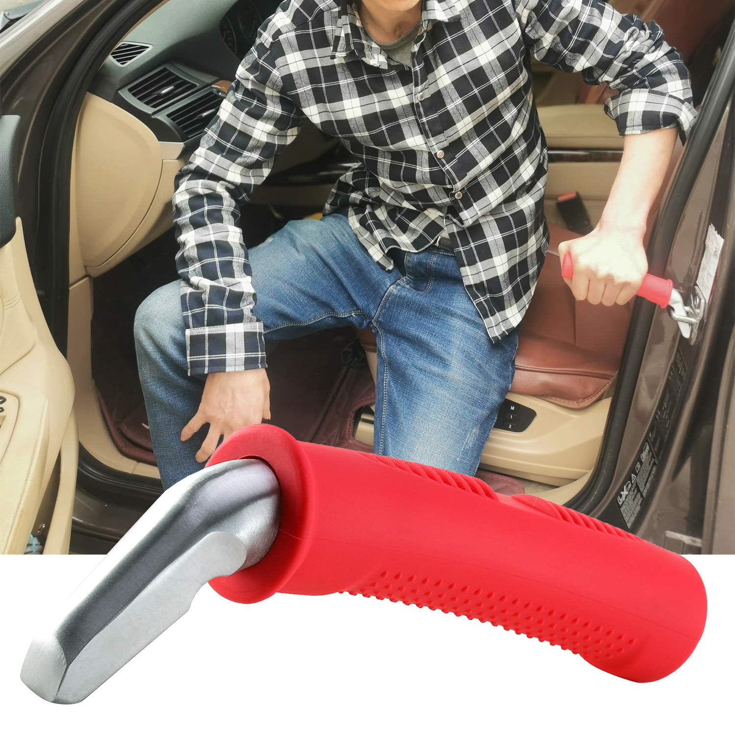 Valorcielo - Barra Auxiliar Para Puerta De Coche Auto Cane Portable (roja)