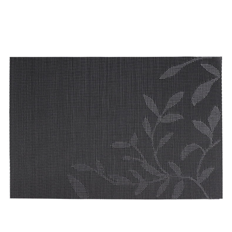 Xmhytop Juego De 6 Manteletes Individuales Para Mesa, Hechos De Pvc Resistente, Antideslizantes Y Termorresistentes, Ideal Para Hogares, Restaurantes Y Cocinas, Estilo F, 45*30cm, Negro