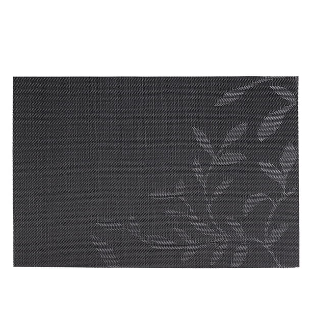 XmhyTop Juego de 6 Manteletes Individuales para Mesa, Hechos de PVC Resistente, Antideslizantes y Termorresistentes, Ideal para Hogares, Restaurantes y Cocinas, Estilo F, 45*30cm, Negro