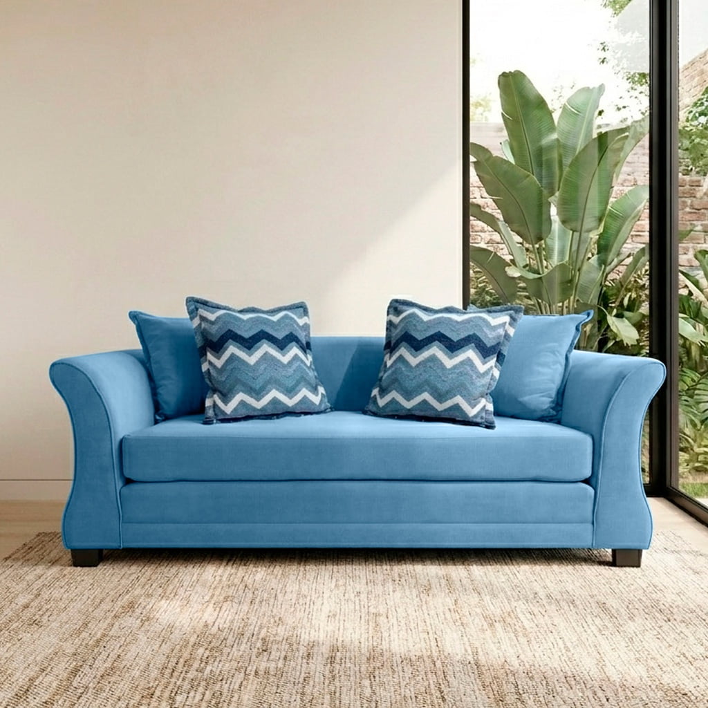 Living Factory - Sofa Kerem 3c Res Felp Azul Piedra