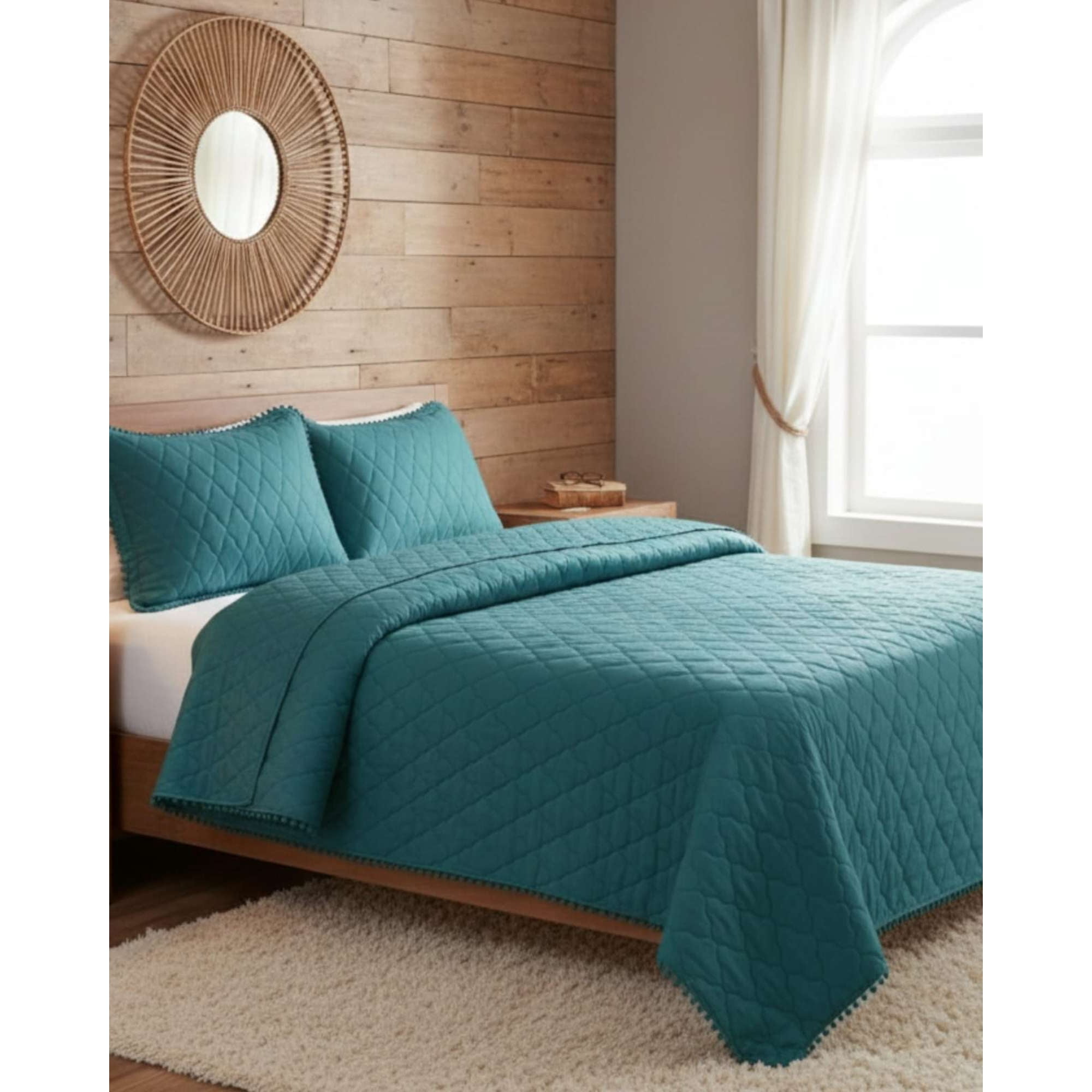 Todo Para El Hogar - Cobertores De Verano-primavera Con Diseño De Pompon (plaza Y Media)