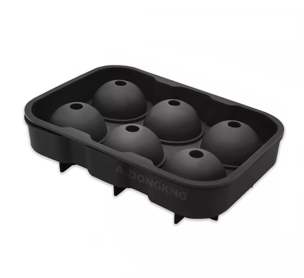 Genérico - Cubeta De Hielo Silicona Redondo Whisky Tragos Cóctel Negro