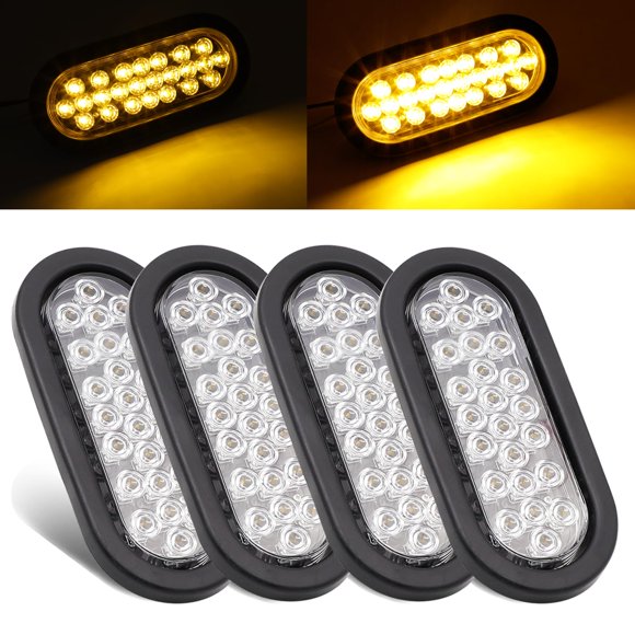 Luz trasera LED Ledvillage 15 cm ámbar 24 LED paquete de 4 unidades 12 V