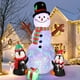 thumbnail image 1 of Muñeco de nieve hinchable navideño con pingüino de 180 cm con luz, 1 of 3