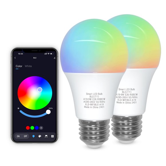 Bombilla inteligente ORALUCE 9W Bluetooth RGB regulable (2 unidades) 110 V