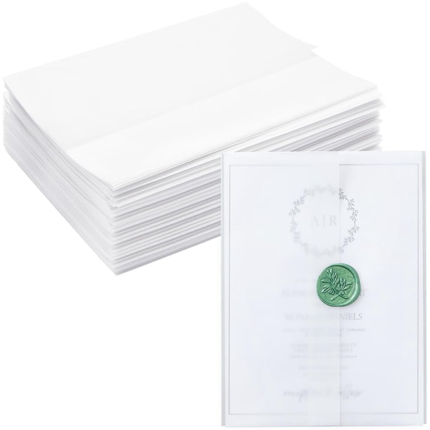 Paquete de 100 chaquetas de vitela para invitaciones de 5 x 7 pulgadas, Bright Creations