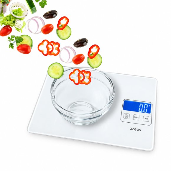 Balanza de Cocina AZEUS 5 kg Recargable por USB Blanca