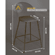 thumbnail image 4 of Silla de Bar Elegante Deluxe Terciopelo - Beige, 4 of 5