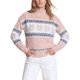 thumbnail image 2 of INSPIRE CHIC Suéter de Punto de Chenilla con Copo de Nieve para Mujer Cuello Simulado Ajuste Suelto Mangas Largas Grande Rosa, 2 of 6