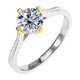 thumbnail image 1 of Anillos de Compromiso de Moissanita de 1 Uds para Mujer Color D Claridad VVS1 Anillos de Diamante Anillos de Boda de Moissanita de Plata Esterlina S925 con Certificado, 1 of 8