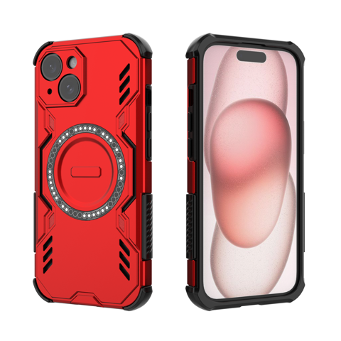 Funda Foxdock Para Iphone 15 , Magnética, Resistente A Golpes, Con Soporte, Unisex, Carga Inalámbrica