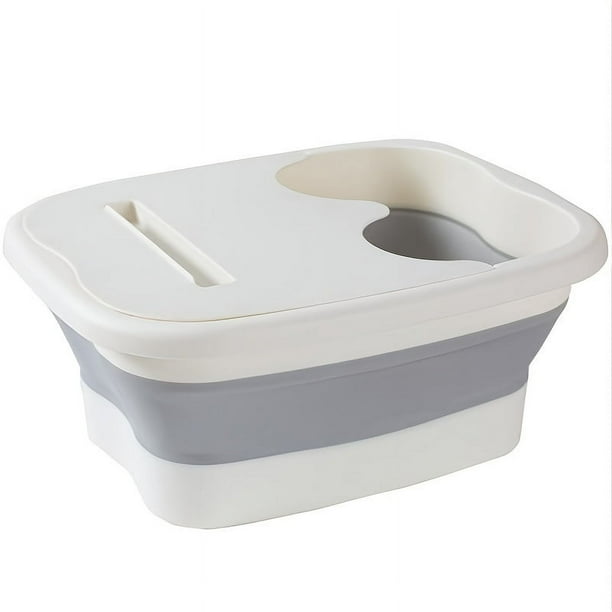 1pc Portable Folding Mop Bucket, Foot Bath Massager, Space-saving Foot Wash Basin For Home Bathroom, Bathroom Accessories