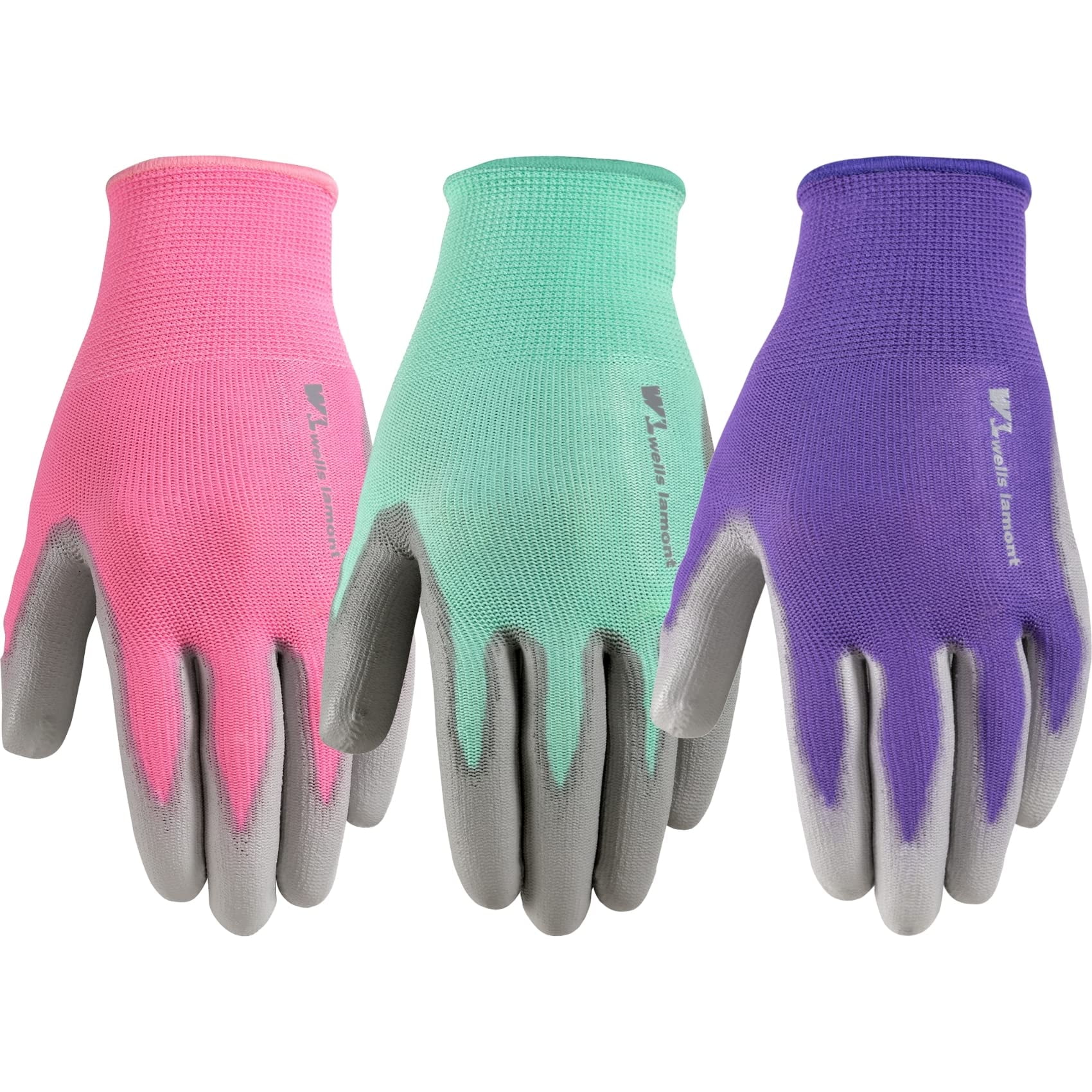 Guantes De Jardinería Wells Lamont, Paquete De 3 Pares, Revestidos De Poliuretano Para Mujer