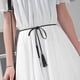 thumbnail image 3 of Cinturón trenzado para mujer, fino, tejido con borlas, para vestido, 3 of 8