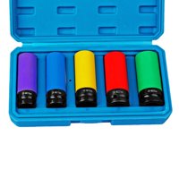 Ioensy - Juego De Llaves De Vaso Para Rueda, Métrico, 17Mm, 19Mm, 21Mm, Con Estuche De Almacenamiento, Juego De Llaves De Tubo, Kit De 5 Piezas