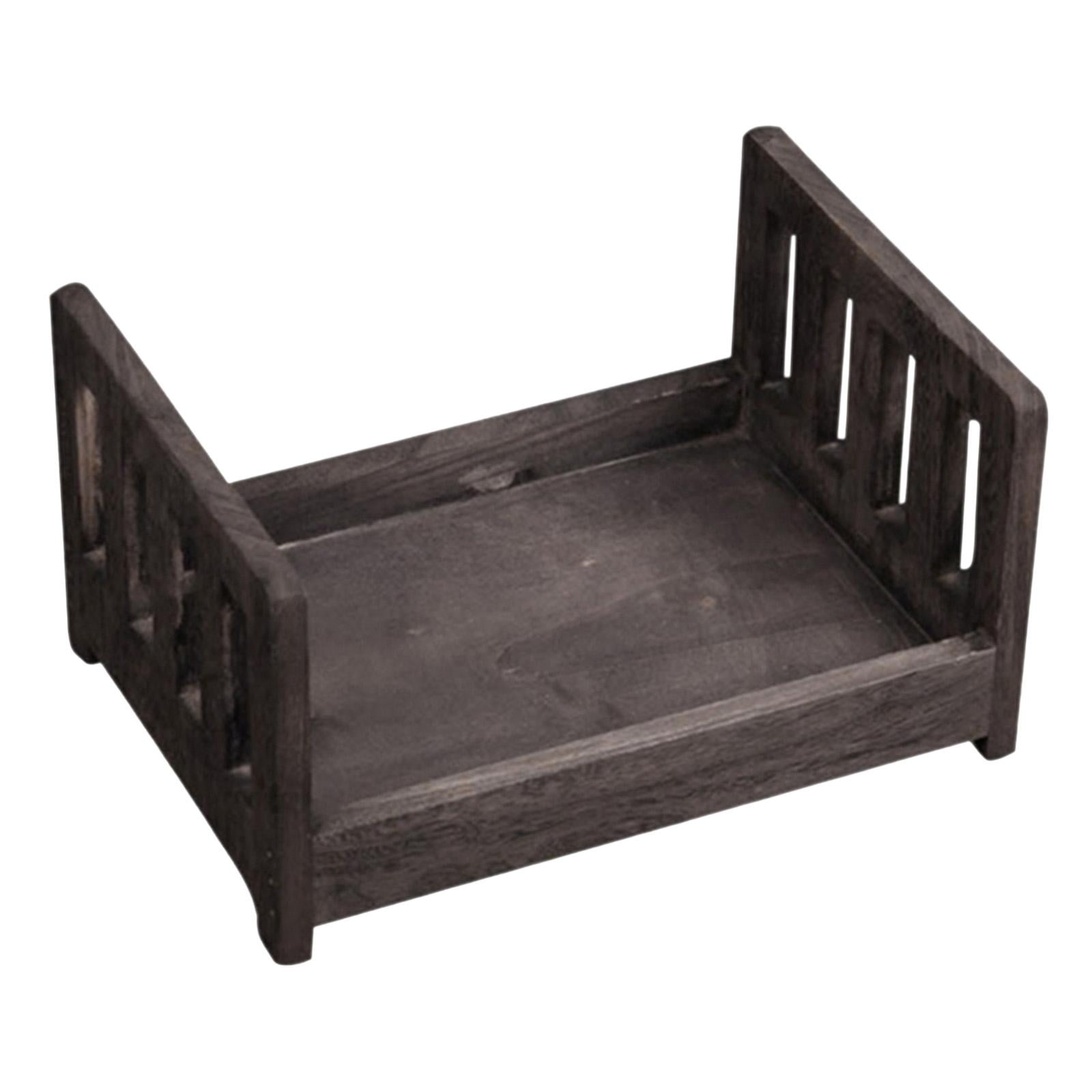 Bothyi - Accesorios De Fotografía De Cama De Madera Mini Para Fotos De Fondo Niñas Recién Nacidos Marrón